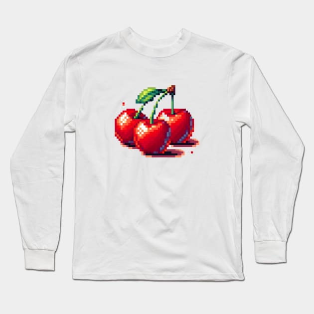 Cherry Fruit Harvest Field Product Sweet Vintage Since Long Sleeve T-Shirt by Flowering Away